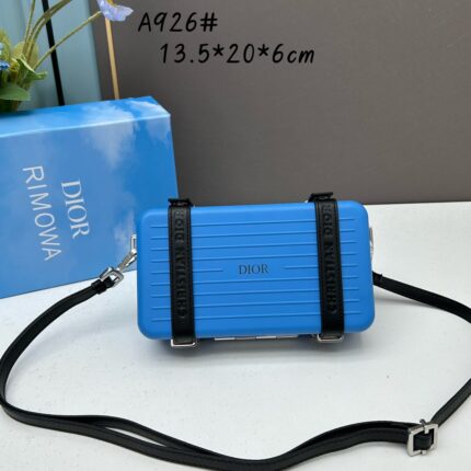 DIOR & RIMOWA Limited Edition Mini Trunk Bag  Blue with Black Strap