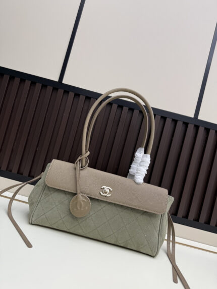 CHANEL Small 2026 Spring Summer Runway Collection  26SS Togo Leather Tote Bag in Light Green