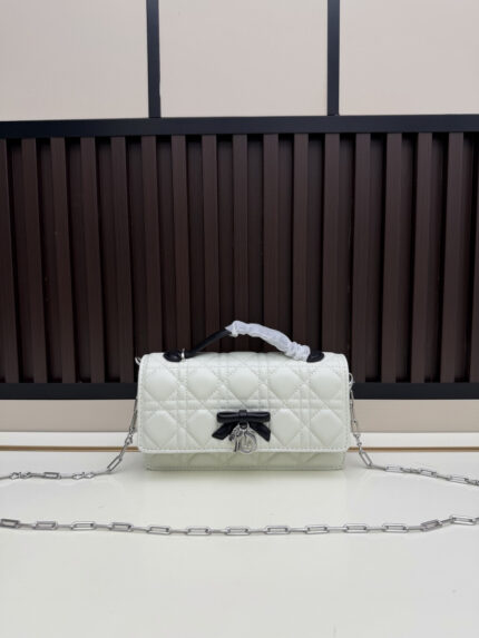 New Style with Box Dior Latest Bow Chain Bag White Color