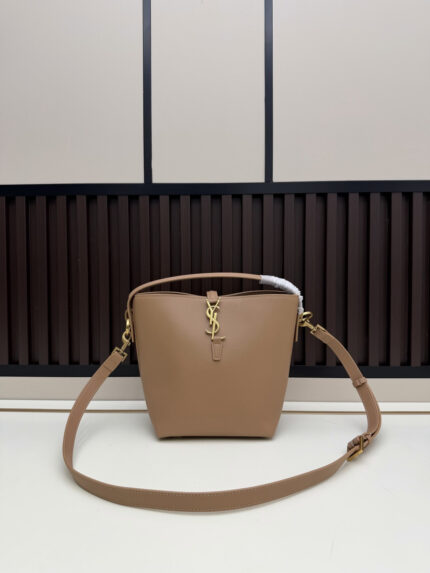 YSL New Stylish Bucket Bag Small Size Caramel Brown