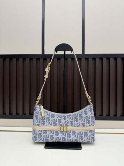 New Arrival  DIOR Miss Caro Mini Shoulder Dumpling Bag   Monogram  Light Color