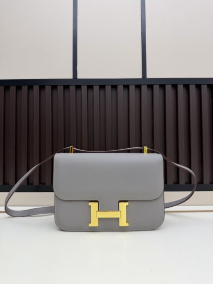 Hermès Large Stewardess Bag  Light gray
