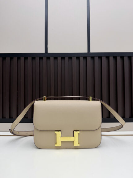 Hermès Large Stewardess Bag Light apricot