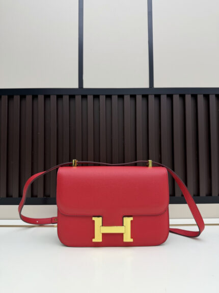 Hermès Large Stewardess Bag  Red style