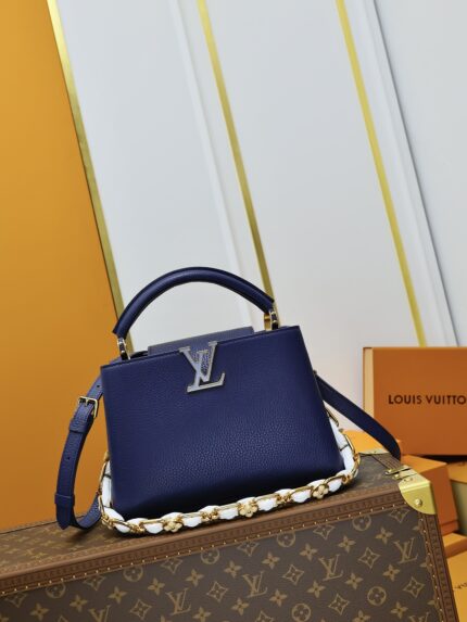 LV M23280 Royal Blue with Gold Tone Hardware  Capucines BB Handbag Large Size