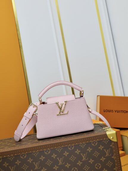 LV CAPUCINES EAST WEST Mini Handbag Model M24671 Pink Small Size