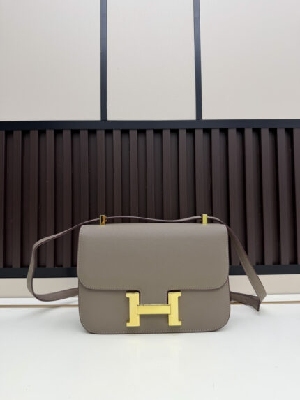 Hermès Large Stewardess Bag Trench coat gray