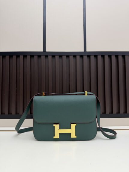 Hermès Large Stewardess Bag Peacock green