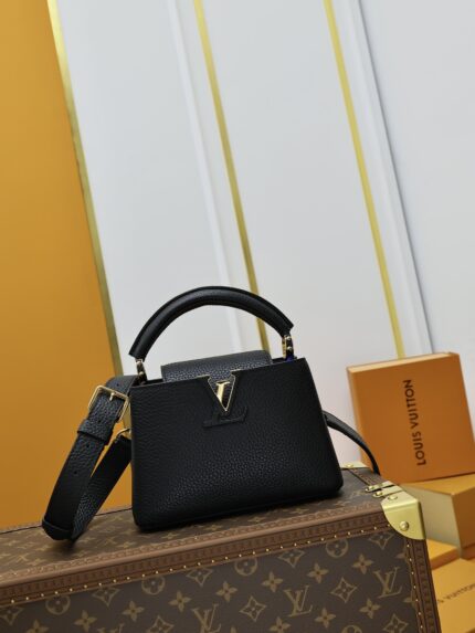 Louis Vuitton CAPUCINES Mini Handbag Black Small size