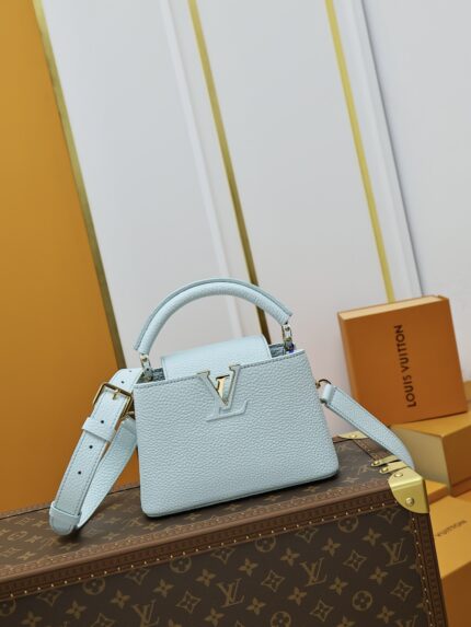 Louis Vuitton CAPUCINES Handbag Blue  Mini