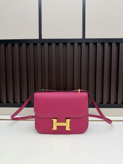 Hermès small Constance bag  Rose red