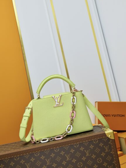 Louis Vuitton CAPUCINES Handbag Green with gold logo