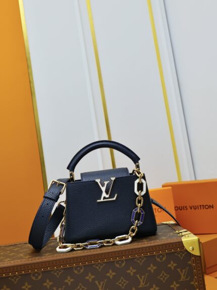 Louis Vuitton CAPUCINES Handbag Dark blue Mini