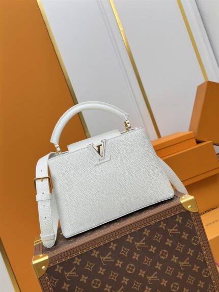 Louis Vuitton CAPUCINES Handbag White with gold