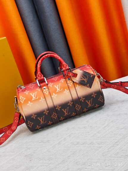 LOUIS VUITTON Keepall 25 Handbag Gradient Orange