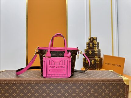 LV Monogram Rose Pondichery Neverfull Bandoulière Inside Out BB Handbag