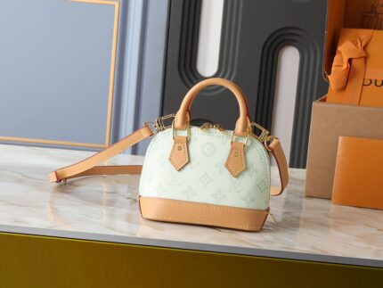 LV Nano Alma Handbag and Crossbody Bag Light Green Style