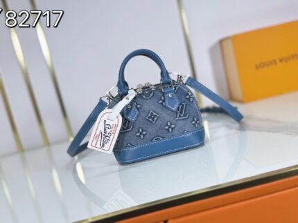 LV Alma Nano Embossed Denim Mini Shell Bag