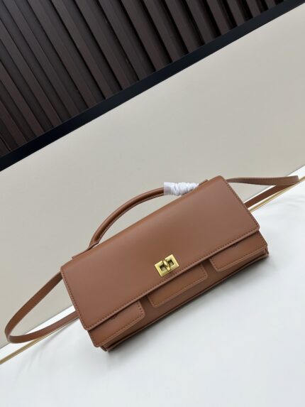Balenciaga new caramel brown tote bag with gold buckle