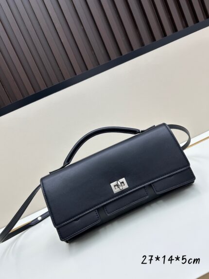 Balenciaga new black tote bag with silver buckle