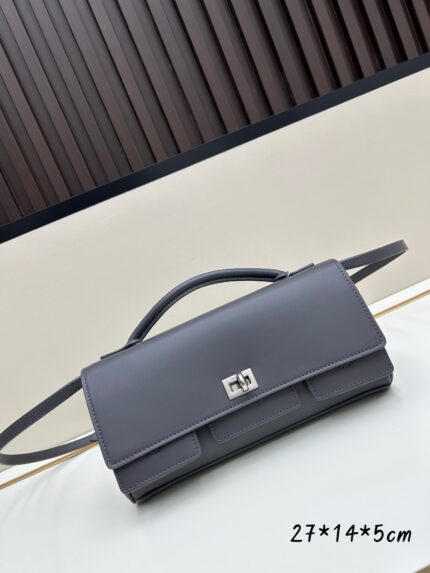 Balenciaga new grey tote bag with silver buckle