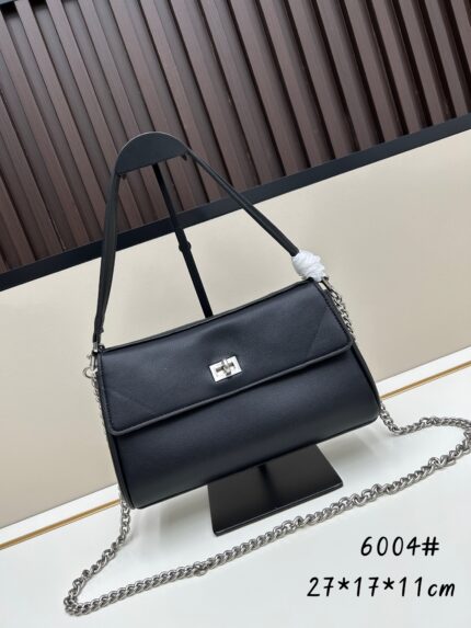 Balenciaga Rodeo Nano black chain bag with silver buckle