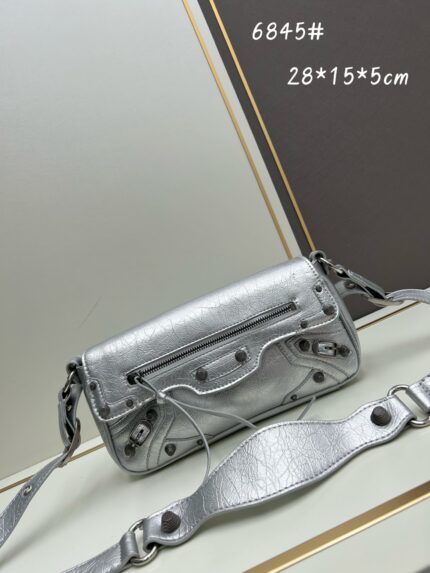 Balenciaga Le Cagole series with box  Baguette bag Silver