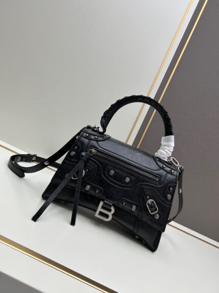 Balenciaga with box  Motorcycle Hourglass Bag  black