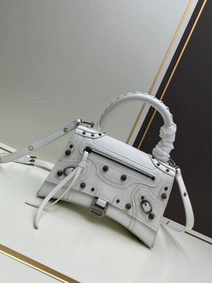 Balenciaga with box  Motorcycle Hourglass Bag  white