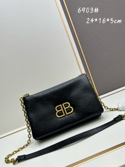 Balenciaga Monaco puffy bag black