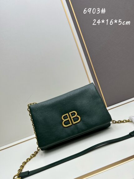 Balenciaga Monaco puffy bag  green