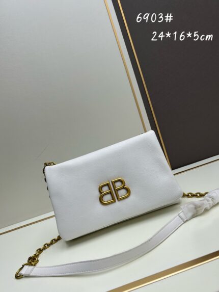 Balenciaga Monaco puffy bag  white