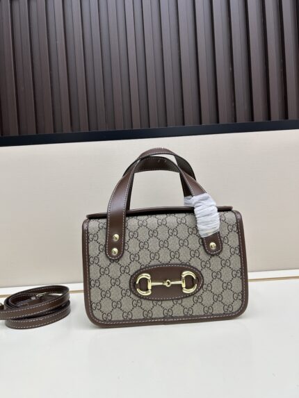 Gucci Horsebit monogram top handle crossbody bag
