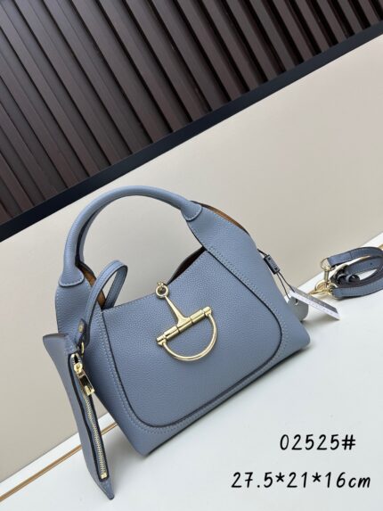 Gucci Softbit leather series top handle crossbody bag Blue