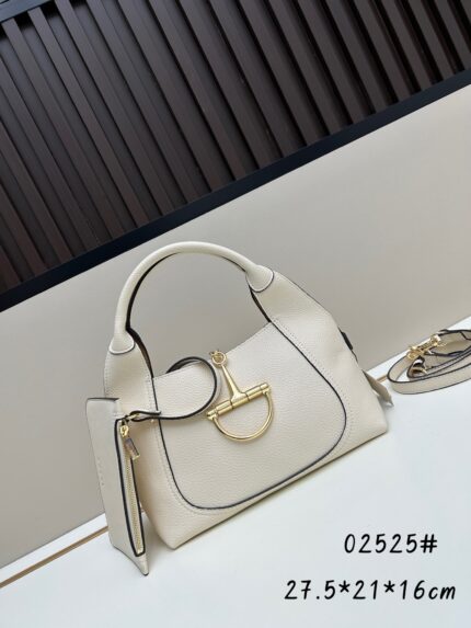 Gucci Softbit leather series top handle crossbody bag White