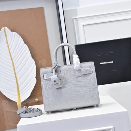 YSL Kate Open interior Bag Elephant Grey Small Size Clean and sophisticated