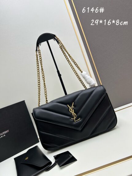 YSL LouLou Square Bag  Large Size Black