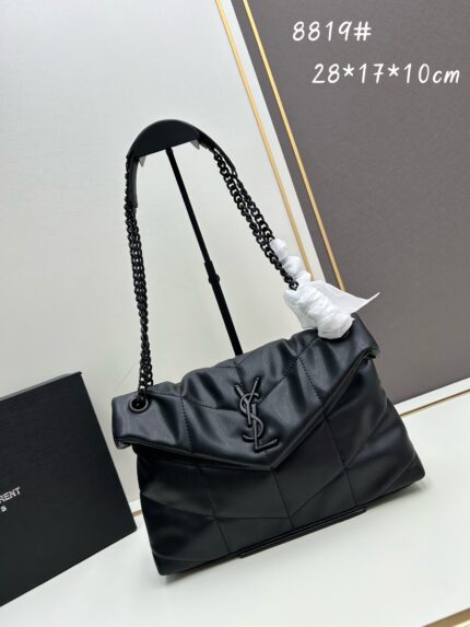YSL LouLou Puffer pillow cloud bag  All black