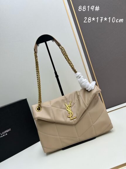 YSL LouLou Puffer pillow cloud bag Off-white