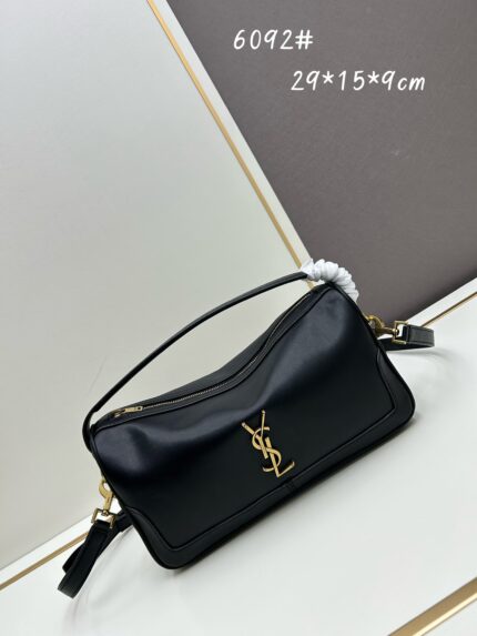 YSL Camera Supple bag  lunchbox bag Black