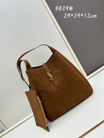 YSL new arrival large size  brown with gold-tone hardware matte large bag