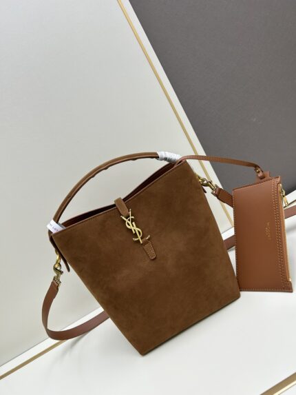 YSL Autumn Winter New Arrival LE37 Bucket Bag Large Size Brown
