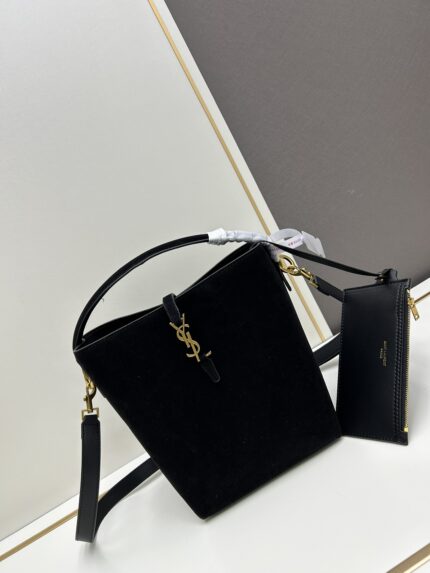 YSL Autumn Winter New Arrival LE37 Bucket Bag Large Size Black