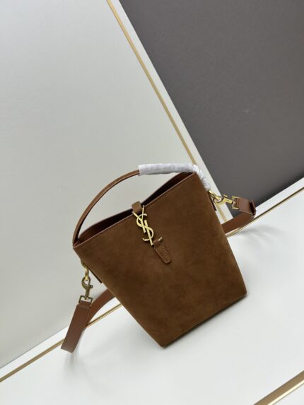 YSL Autumn Winter New Arrival LE37 Bucket Bag Small Size Brown