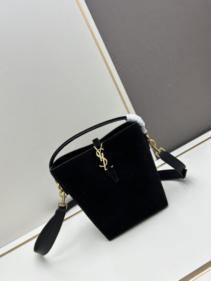 YSL Autumn Winter New Arrival LE37 Bucket Bag Small Size Black