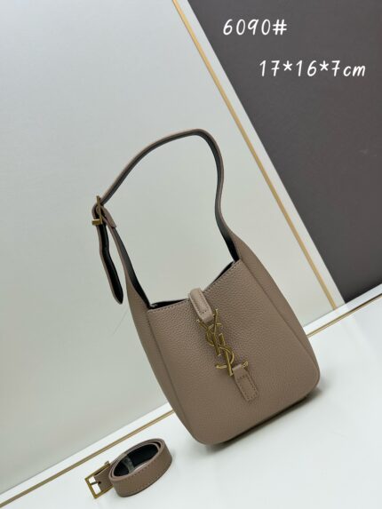 YSL Mini Hobo Underarm Bag Elephant Gray