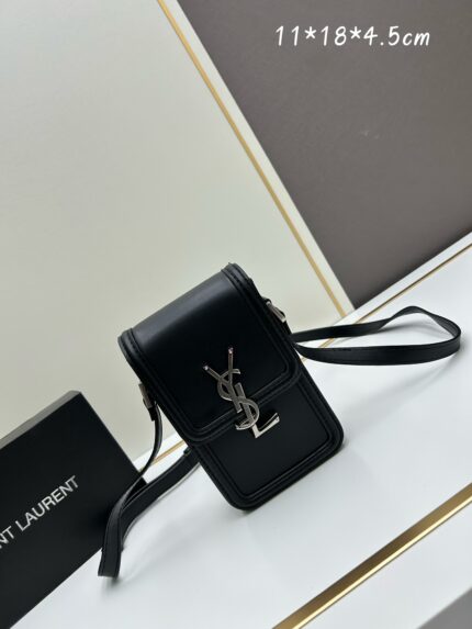 YSL  HOBO Series Women’s Calfskin Crossbody Bag Black