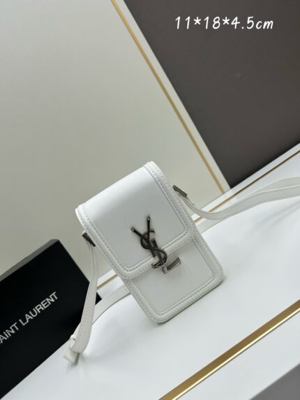 YSL  HOBO Series Women’s Calfskin Crossbody Bag White