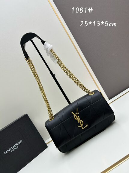 YSL JAMIE Shoulder Bag Crossbody Bag  Medium Size Black