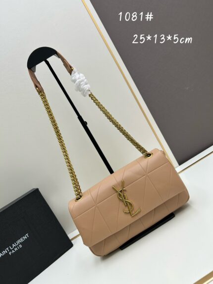 YSL JAMIE Shoulder Bag Crossbody Bag  Medium Size Apricot Pink